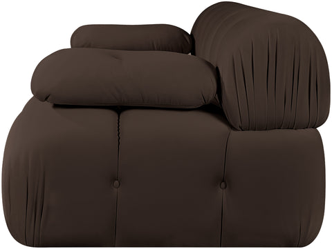Camden Brown Velvet Performance Fabric Upholstered Sofa, 2-Piece (Style 2)