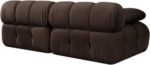 Camden Brown Velvet Performance Fabric Upholstered Sofa, 2-Piece (Style 2)