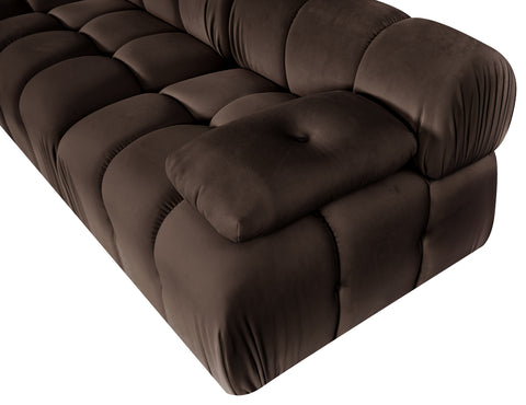 Camden Brown Velvet Performance Fabric Upholstered Sofa, 3-Piece (Style 2)