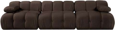 Camden Brown Velvet Performance Fabric Upholstered Sofa, 3-Piece (Style 2)