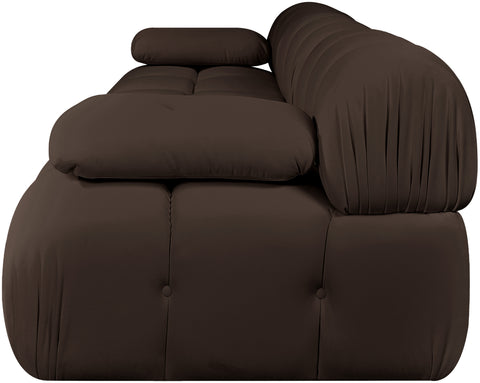 Camden Brown Velvet Performance Fabric Upholstered Sofa, 3-Piece (Style 2)