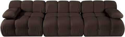 Camden Brown Velvet Performance Fabric Upholstered Sofa, 3-Piece (Style 2)