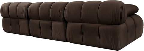 Camden Brown Velvet Performance Fabric Upholstered Sofa, 3-Piece (Style 2)