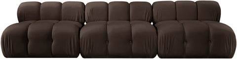 Camden Brown Velvet Performance Fabric Upholstered Sofa, 3-Piece (Style 2)