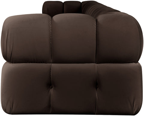 Camden Brown Velvet Performance Fabric Upholstered Sofa, 5-Piece