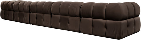 Camden Brown Velvet Performance Fabric Upholstered Sofa, 5-Piece