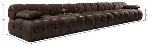 Camden Brown Velvet Performance Fabric Upholstered Sofa, 5-Piece (Style 2)
