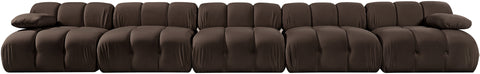 Camden Brown Velvet Performance Fabric Upholstered Sofa, 5-Piece (Style 2)