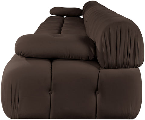 Camden Brown Velvet Performance Fabric Upholstered Sofa, 5-Piece (Style 2)