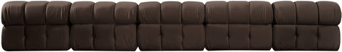 Camden Brown Velvet Performance Fabric Upholstered Sofa, 5-Piece (Style 2)