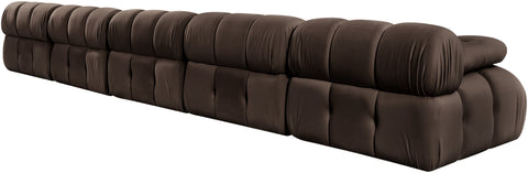 Camden Brown Velvet Performance Fabric Upholstered Sofa, 5-Piece (Style 2)