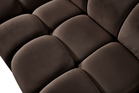 Camden Brown Velvet Performance Fabric Upholstered Sectional, 7-Piece (Style 5)