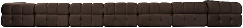 Camden Brown Velvet Performance Fabric Upholstered Sectional, 8-Piece (Style 4)