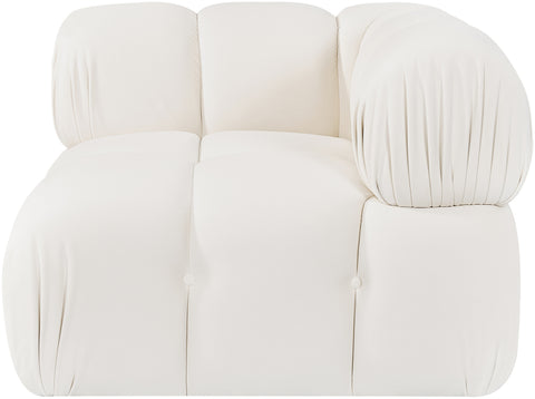 Camden Cream Velvet Performance Fabric Upholstered Corner Chair, 1 Piece