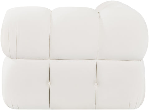 Camden Cream Velvet Performance Fabric Upholstered Corner Chair, 1 Piece