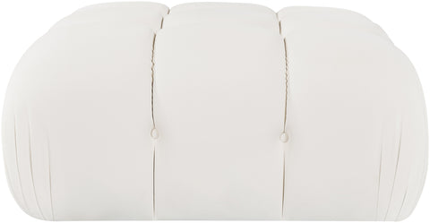 Camden Cream Velvet Performance Fabric Upholstered Ottoman, 1 Piece