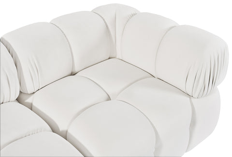 Camden Cream Velvet Performance Fabric Upholstered Sofa, 2-Piece