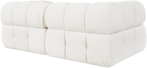 Camden Cream Velvet Performance Fabric Upholstered Sofa, 2-Piece