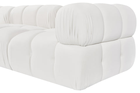 Camden Cream Velvet Performance Fabric Upholstered Sofa, 3-Piece