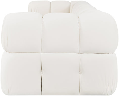 Camden Cream Velvet Performance Fabric Upholstered Sofa, 3-Piece