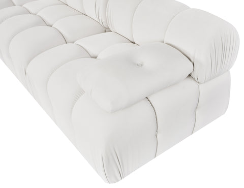 Camden Cream Velvet Performance Fabric Upholstered Sofa, 3-Piece (Style 2)