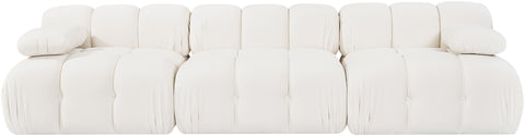 Camden Cream Velvet Performance Fabric Upholstered Sofa, 3-Piece (Style 2)