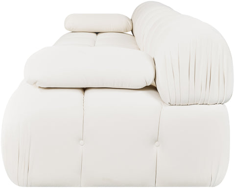 Camden Cream Velvet Performance Fabric Upholstered Sofa, 3-Piece (Style 2)