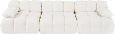 Camden Cream Velvet Performance Fabric Upholstered Sofa, 3-Piece (Style 2)
