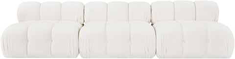 Camden Cream Velvet Performance Fabric Upholstered Sofa, 3-Piece (Style 2)