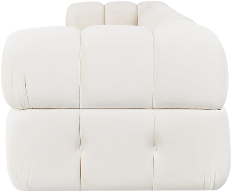 Camden Cream Velvet Performance Fabric Upholstered Sofa, 4-Piece