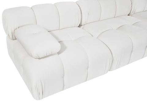 Camden Cream Velvet Performance Fabric Upholstered Sofa, 4-Piece (Style 2)