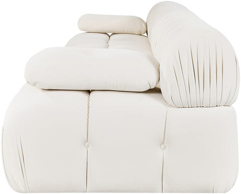 Camden Cream Velvet Performance Fabric Upholstered Sofa, 4-Piece (Style 2)
