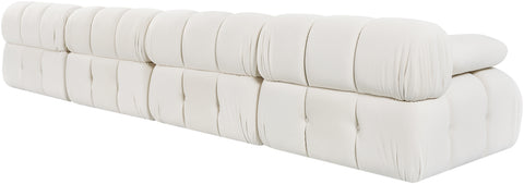 Camden Cream Velvet Performance Fabric Upholstered Sofa, 4-Piece (Style 2)