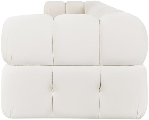Camden Cream Velvet Performance Fabric Upholstered Sofa, 5-Piece
