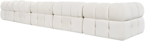 Camden Cream Velvet Performance Fabric Upholstered Sofa, 5-Piece