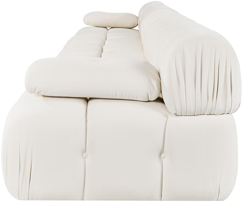 Camden Cream Velvet Performance Fabric Upholstered Sofa, 5-Piece (Style 2)