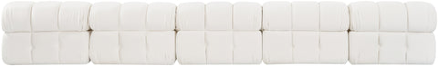 Camden Cream Velvet Performance Fabric Upholstered Sofa, 5-Piece (Style 2)