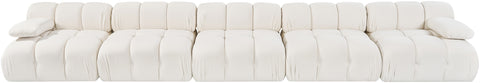 Camden Cream Velvet Performance Fabric Upholstered Sofa, 5-Piece (Style 2)