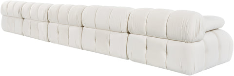 Camden Cream Velvet Performance Fabric Upholstered Sofa, 5-Piece (Style 2)