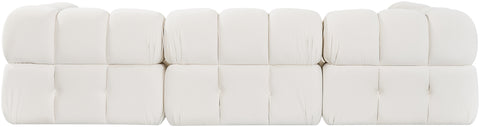 Camden Cream Velvet Performance Fabric Upholstered Sectional, 4-Piece