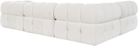 Camden Cream Velvet Performance Fabric Upholstered Sectional, 4-Piece