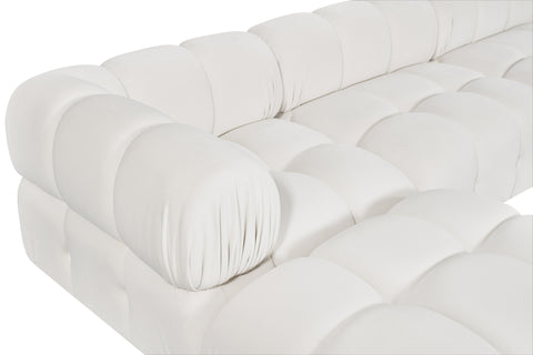 Camden Cream Velvet Performance Fabric Upholstered Sectional, 4-Piece (Style 2)