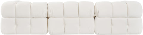 Camden Cream Velvet Performance Fabric Upholstered Sectional, 4-Piece (Style 2)