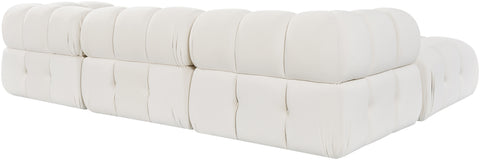 Camden Cream Velvet Performance Fabric Upholstered Sectional, 4-Piece (Style 2)