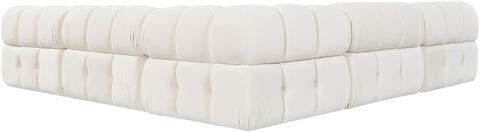 Camden Cream Velvet Performance Fabric Upholstered Sectional, 5-Piece (Style 3)
