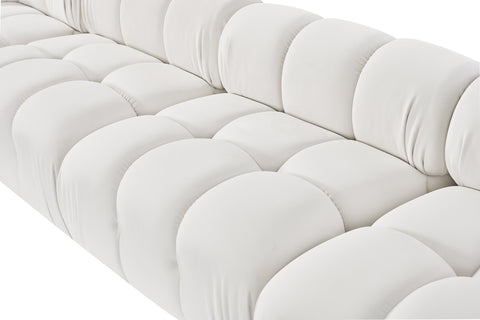 Camden Cream Velvet Performance Fabric Upholstered Sectional, 5-Piece (Style 4)