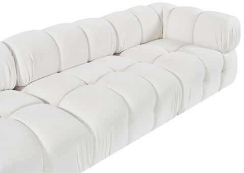 Camden Cream Velvet Performance Fabric Upholstered Sectional, 5-Piece (Style 4)