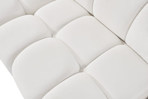 Camden Cream Velvet Performance Fabric Upholstered Sectional, 6-Piece (Style 7)