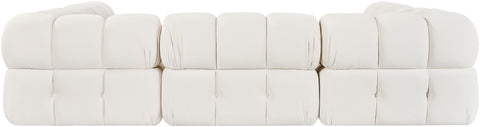 Camden Cream Velvet Performance Fabric Upholstered Sectional, 6-Piece (Style 8)