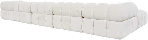 Camden Cream Velvet Performance Fabric Upholstered Sectional, 7-Piece (Style 3)